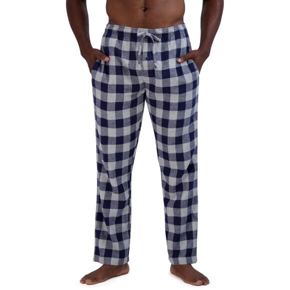 NWT Hane's Men's Unisex Ultimate Flannel Gray/Navy Buffalo Check Sleep Pant 4XL - Picture 2 of 6